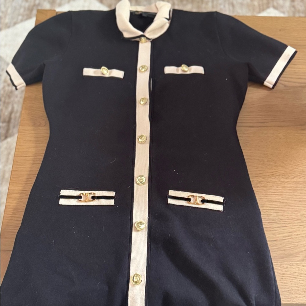Maje Black and Cream Dress